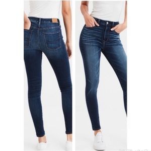 american eagle women's Hi-rise jeggings super stretch medium wash denim size 6